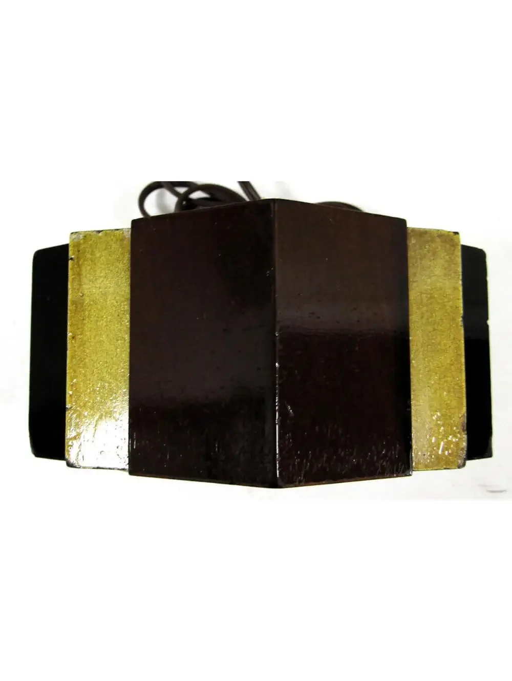 1930s Art Deco Sangamo Brown with Gold Accent Electric Clock